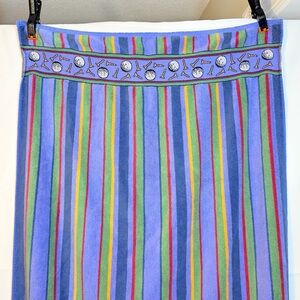 TerriSol Vintage Beach Towel Stripes Blue Green Red Golf Ball Tee 100% Cotton